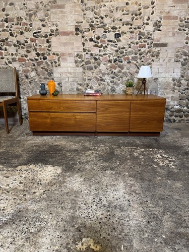 Mid century low teak sideboard - century,